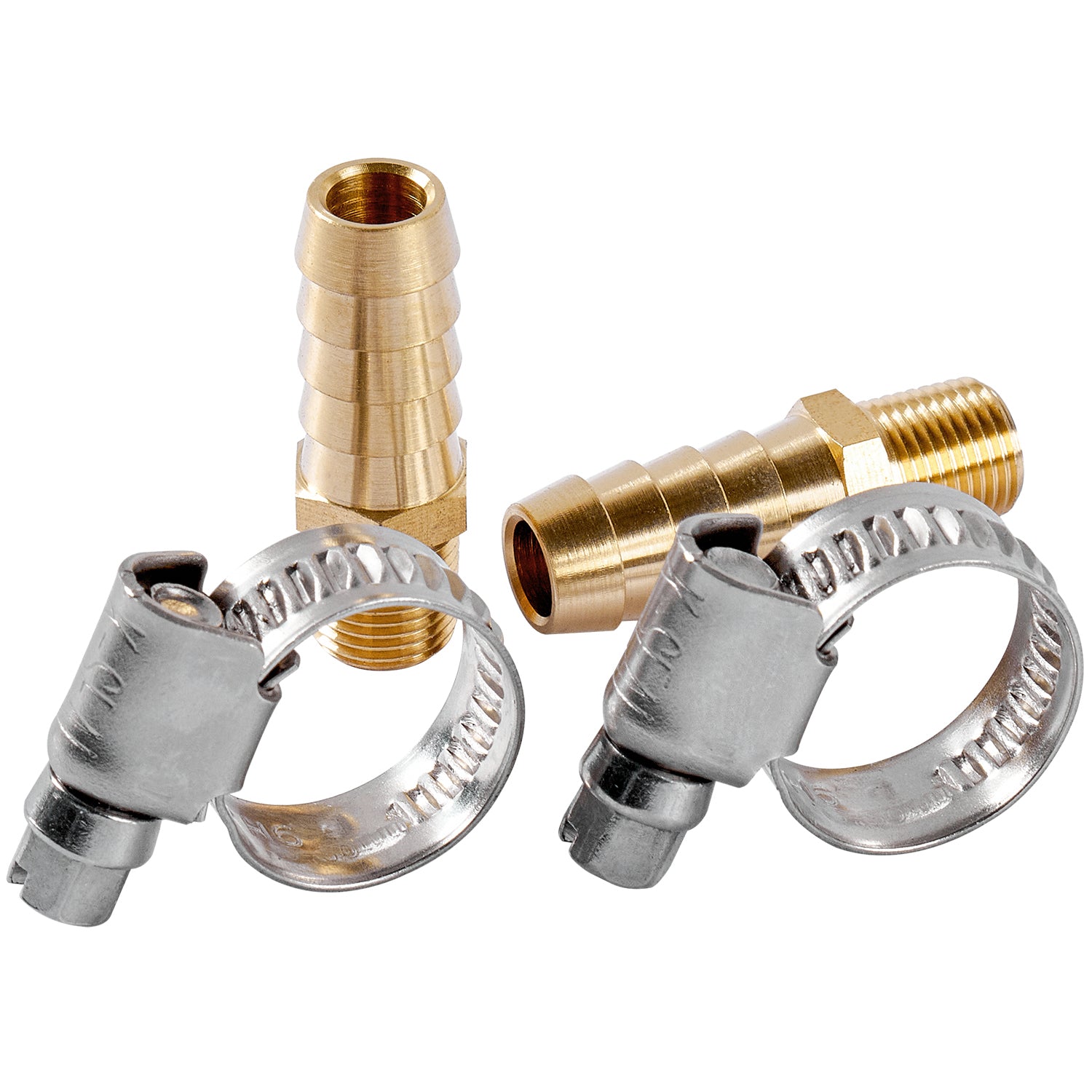 LTWFITTING 2 Sets Instant Hose Repair Kit 1/8 inch BSPT x 10mm ID Brass Coupler with 10-16mm SS316 Clamp