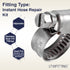 LTWFITTING 2 Sets Instant Hose Repair Kit 1/4 inch BSPT x 10mm ID Brass Coupler with 10-16mm SS316 Clamp
