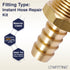 LTWFITTING 2 Sets Instant Hose Repair Kit 3/8 inch BSPT x 10mm ID Brass Coupler with 10-16mm SS316 Clamp