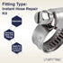 LTWFITTING 2 Sets Instant Hose Repair Kit 3/8 inch BSPT x 10mm ID Brass Coupler with 10-16mm SS316 Clamp