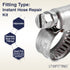 LTWFITTING 2 Sets Instant Hose Repair Kit 1/2 inch BSPT x 10mm ID Brass Coupler with 10-16mm SS316 Clamp