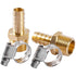 LTWFITTING 2 Sets Instant Hose Repair Kit 1/2 inch BSPT x 12mm ID Brass Coupler with 10-16mm SS316 Clamp