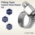 LTWFITTING 2 Sets Instant Hose Repair Kit 1/2 inch BSPT x 12mm ID Brass Coupler with 10-16mm SS316 Clamp
