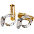 LTWFITTING 2 Sets Instant Hose Repair Kit 3/8 inch BSPT x 16mm ID Brass Coupler with 14-27mm SS316 Clamp