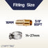 LTWFITTING 2 Sets Instant Hose Repair Kit 3/8 inch BSPT x 16mm ID Brass Coupler with 14-27mm SS316 Clamp