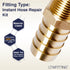 LTWFITTING 2 Sets Instant Hose Repair Kit 3/8 inch BSPT x 16mm ID Brass Coupler with 14-27mm SS316 Clamp