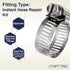 LTWFITTING 2 Sets Instant Hose Repair Kit 3/8 inch BSPT x 16mm ID Brass Coupler with 14-27mm SS316 Clamp