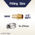 LTWFITTING 2 Sets Instant Hose Repair Kit 1/2 inch BSPT x 16mm ID Brass Coupler with 14-27mm SS316 Clamp