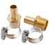 LTWFITTING 2 Sets Instant Hose Repair Kit 3/4 inch BSPT x 16mm ID Brass Coupler with 14-27mm SS316 Clamp