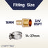 LTWFITTING 2 Sets Instant Hose Repair Kit 3/4 inch BSPT x 16mm ID Brass Coupler with 14-27mm SS316 Clamp