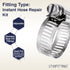 LTWFITTING 2 Sets Instant Hose Repair Kit 1/2 inch BSPT x 19mm ID Brass Coupler with 14-27mm SS316 Clamp