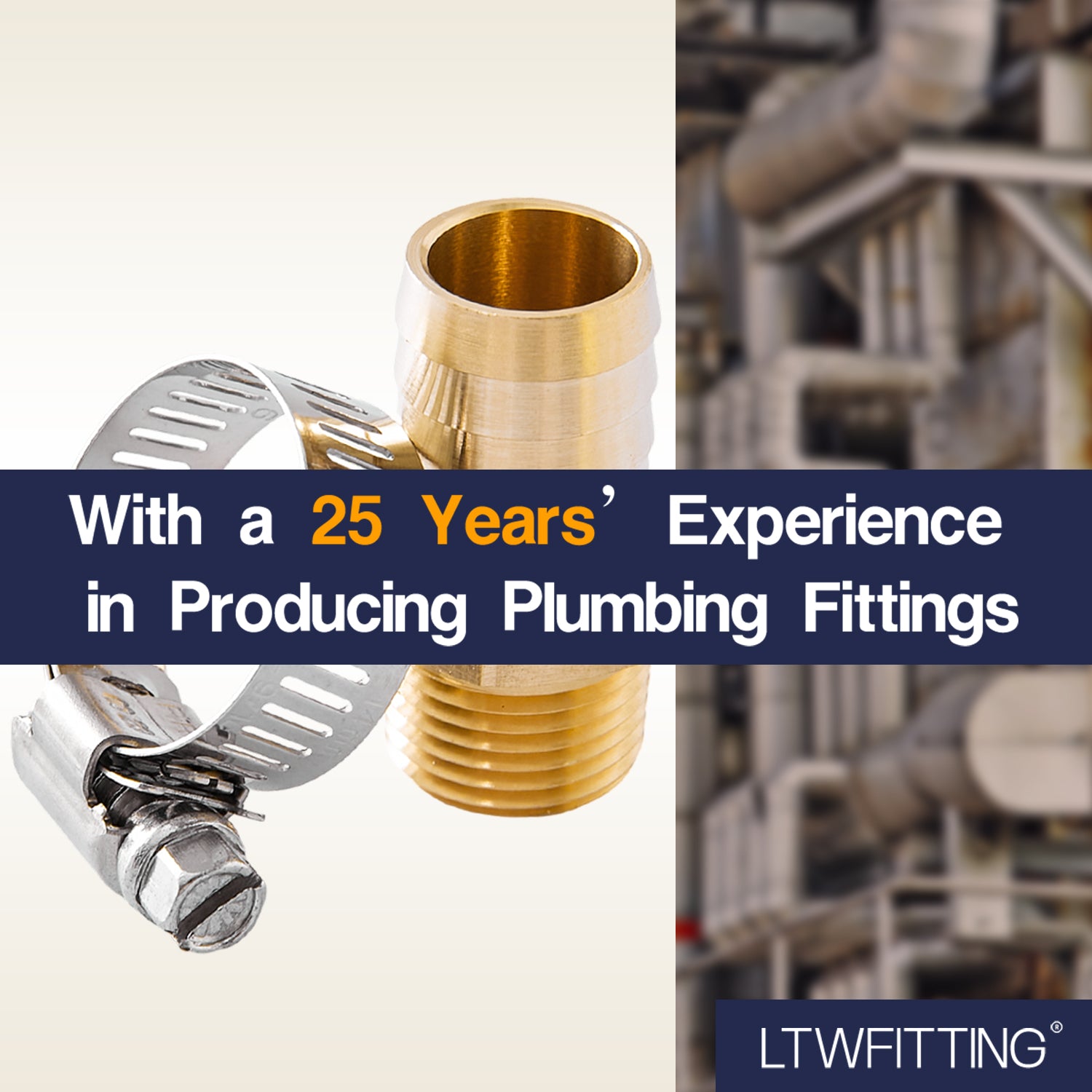 LTWFITTING 2 Sets Instant Hose Repair Kit 1/2 inch BSPT x 19mm ID Brass Coupler with 14-27mm SS316 Clamp