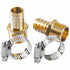 LTWFITTING 2 Sets Instant Hose Repair Kit 3/4 inch BSPT x 19mm ID Brass Coupler with 14-27mm SS316 Clamp
