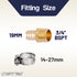 LTWFITTING 2 Sets Instant Hose Repair Kit 3/4 inch BSPT x 19mm ID Brass Coupler with 14-27mm SS316 Clamp