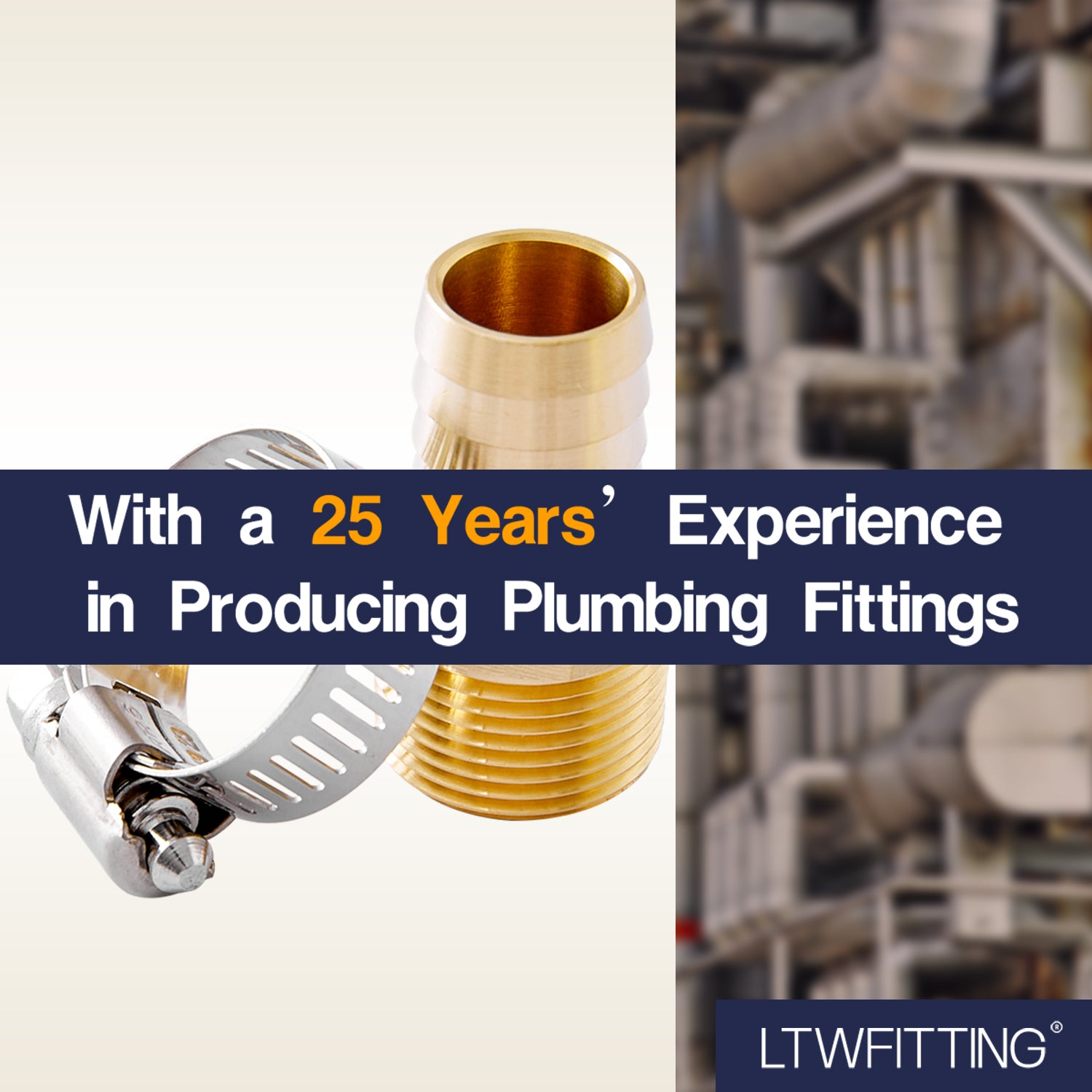 LTWFITTING 2 Sets Instant Hose Repair Kit 3/4 inch BSPT x 19mm ID Brass Coupler with 14-27mm SS316 Clamp