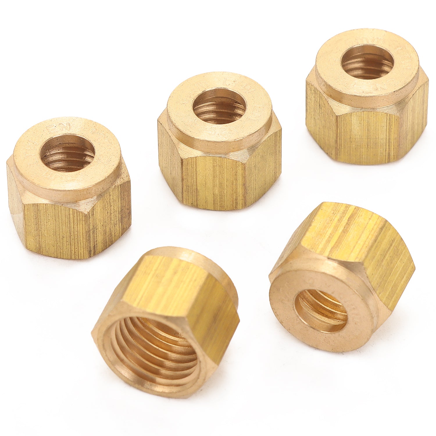 LTWFITTING 6MM OD Brass Compression Nut, Brass Compression Fitting (Pack of 50)