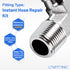LTWFITTING 2 Sets Instant Hose Repair Kit 3/8 inch BSPT x 12mm ID SS316 90 Deg Elbow with 10-16mm SS316 Clamp