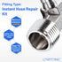 LTWFITTING 2 Sets Instant Hose Repair Kit 1/2 inch BSPT x 10mm ID SS316 90 Deg Elbow with 10-16mm SS316 Clamp