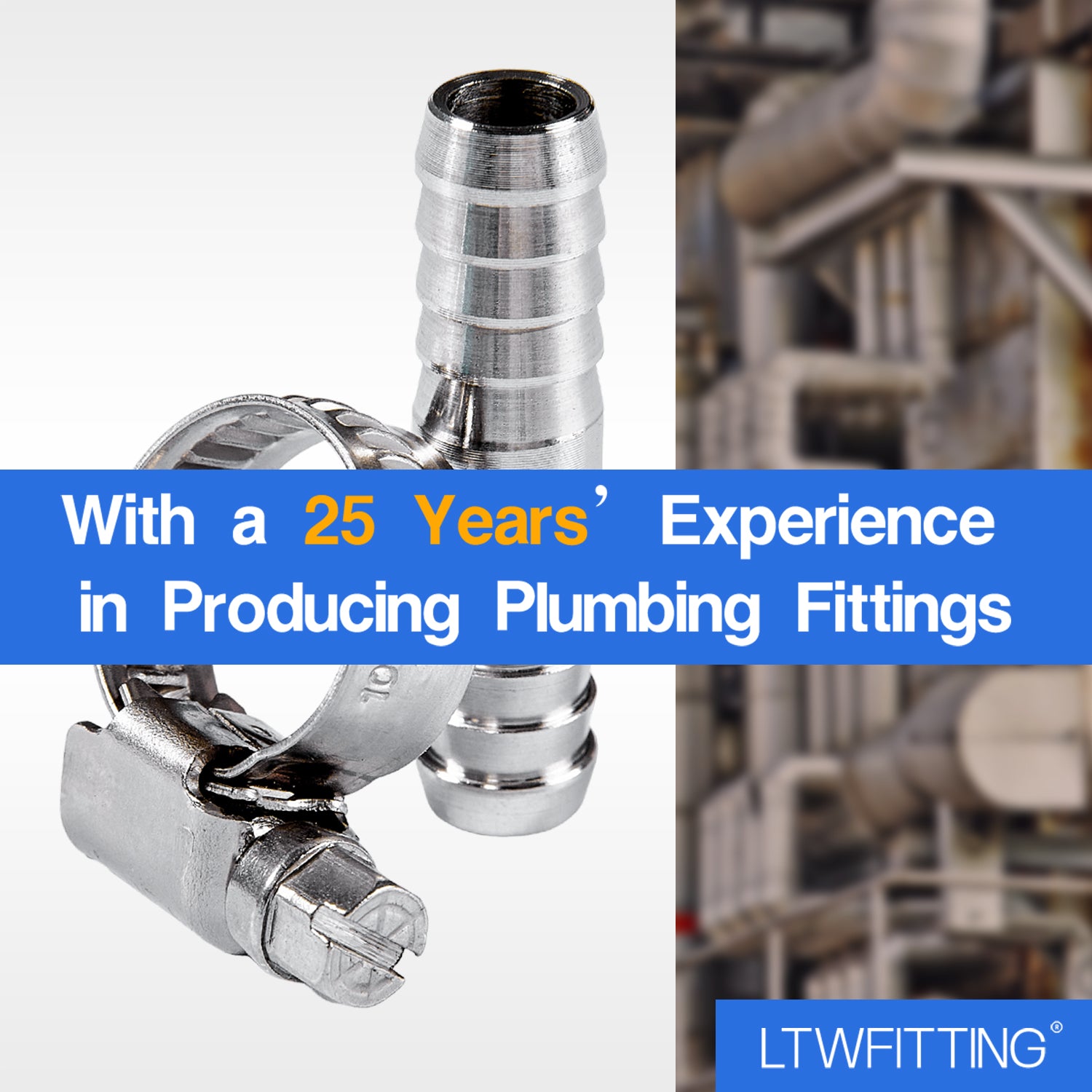 LTWFITTING 2 Sets Instant Hose Repair Kit 10mm ID SS316 Splicer with 10-16mm SS316 Clamp