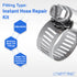 LTWFITTING 2 Sets Instant Hose Repair Kit 10mm x 16mm ID SS316 Splicer with 11-20mm SS316 Clamp