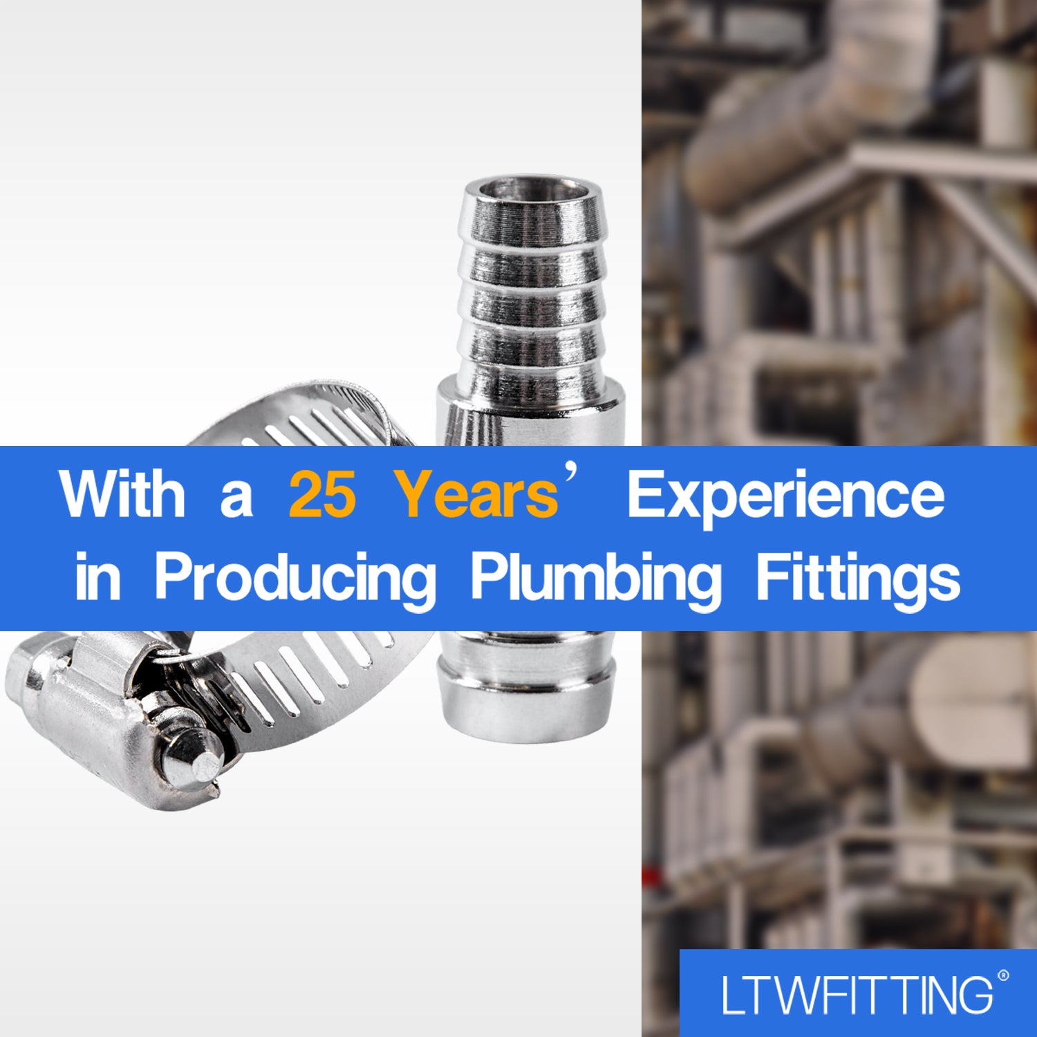 LTWFITTING 2 Sets Instant Hose Repair Kit 12mm x 16mm ID SS316 Splicer with 14-27mm SS316 Clamp