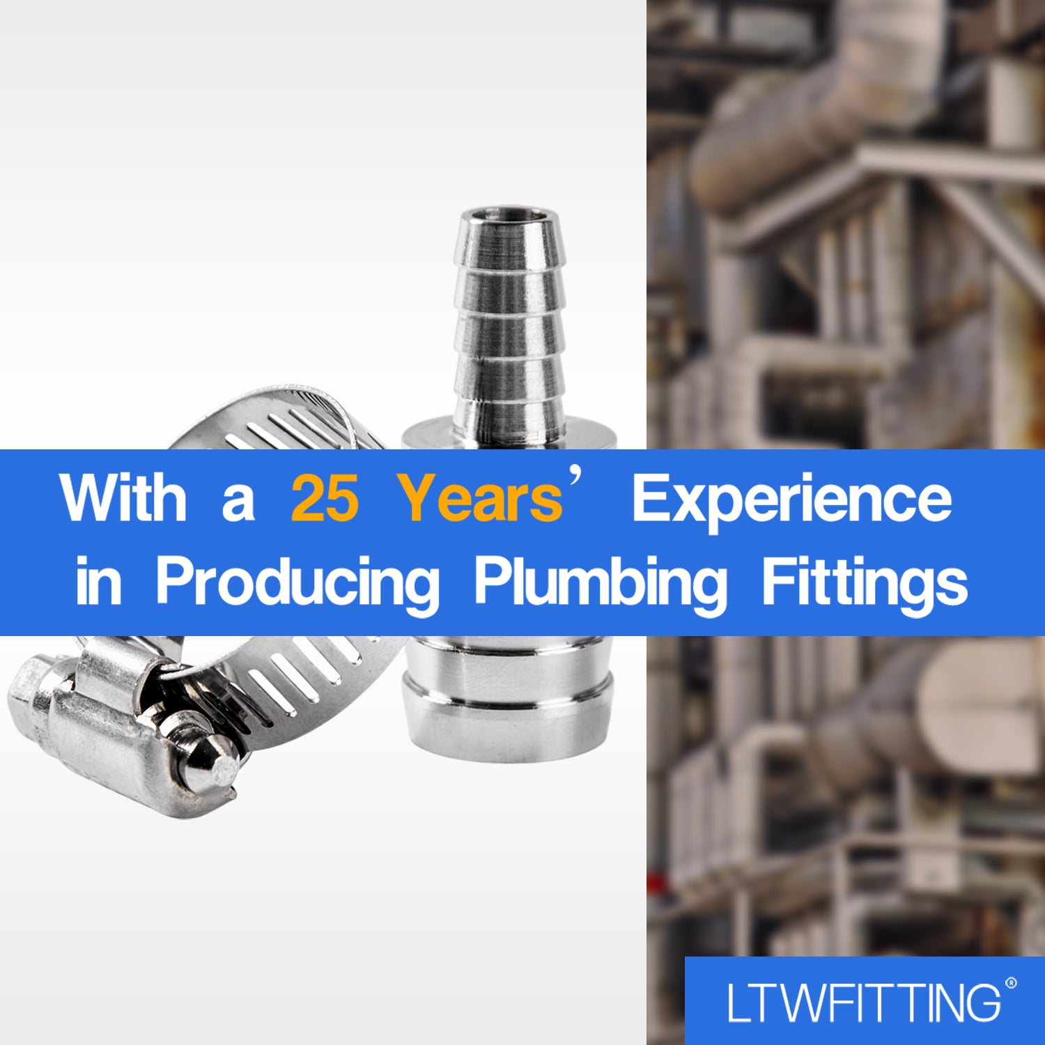 LTWFITTING 2 Sets Instant Hose Repair Kit 10mm x 19mm ID SS316 Splicer with 14-27mm SS316 Clamp