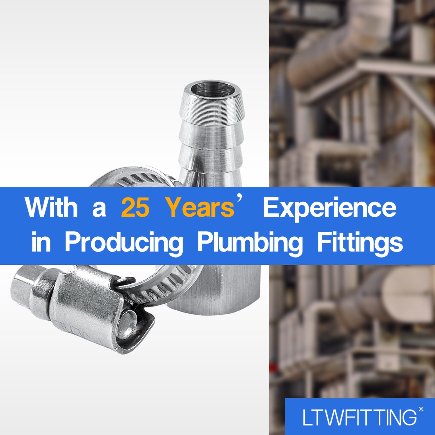 LTWFITTING 2 Sets Instant Hose Repair Kit 1/4'BSP x 10mm ID SS316 Coupler with 10-16mm SS316 Clamp