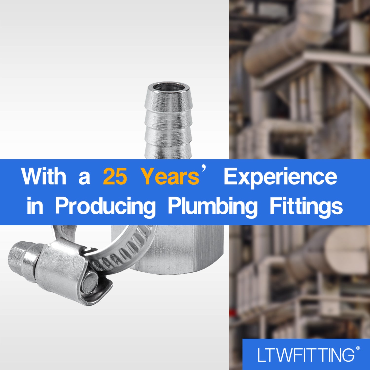 LTWFITTING 2 Sets Instant Hose Repair Kit 1/2'BSP x 10mm ID SS316 Coupler with 10-16mm SS316 Clamp