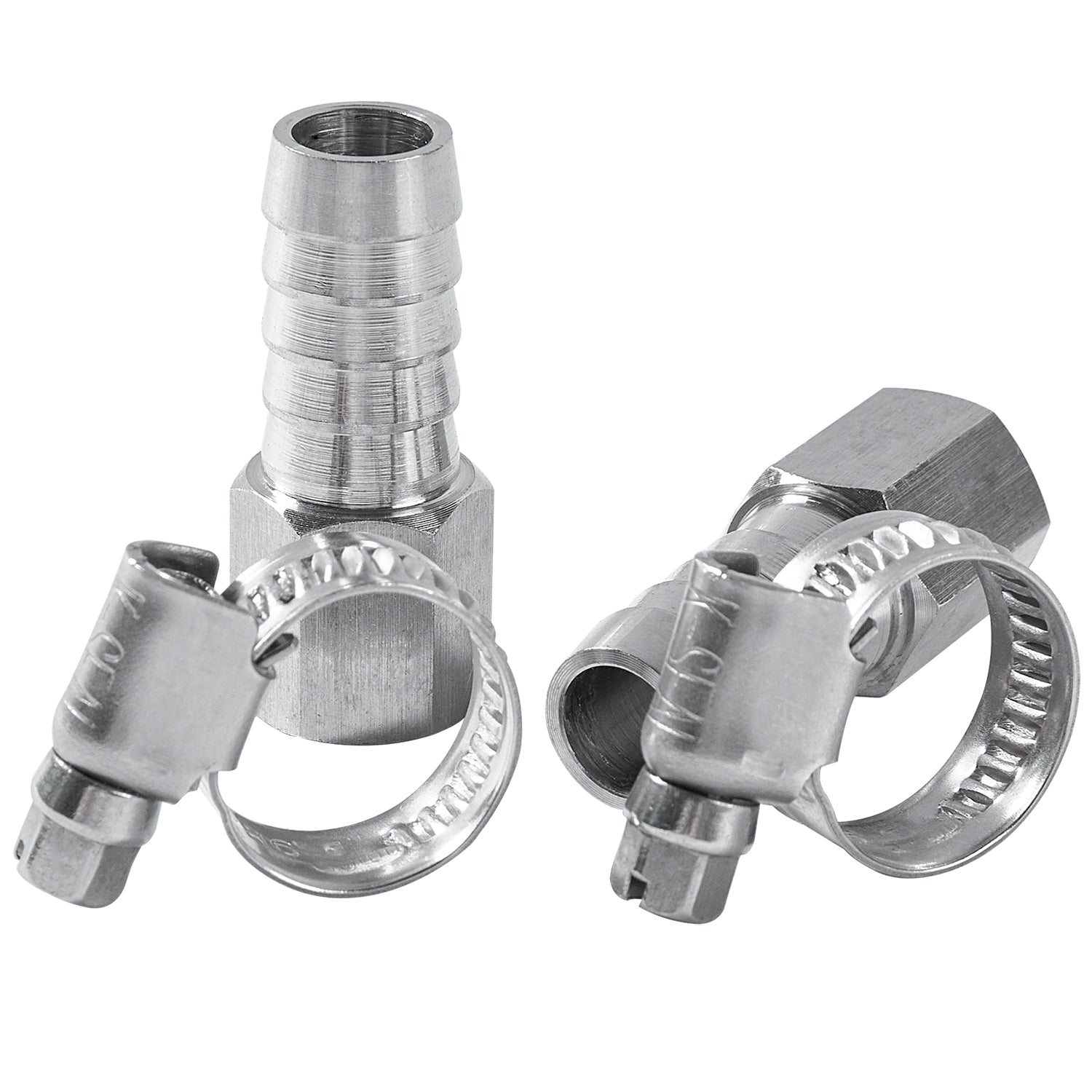 LTWFITTING 2 Sets Instant Hose Repair Kit 1/4'BSP x 12mm ID SS316 Coupler with 10-16mm SS316 Clamp
