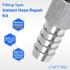 LTWFITTING 2 Sets Instant Hose Repair Kit 1/4'BSP x 12mm ID SS316 Coupler with 10-16mm SS316 Clamp