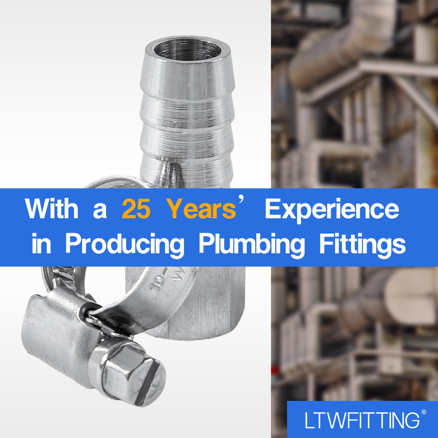LTWFITTING 2 Sets Instant Hose Repair Kit 1/4'BSP x 12mm ID SS316 Coupler with 10-16mm SS316 Clamp