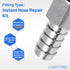 LTWFITTING 2 Sets Instant Hose Repair Kit 3/8'BSP x 12mm ID SS316 Coupler with 10-16mm SS316 Clamp
