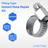 LTWFITTING 2 Sets Instant Hose Repair Kit 1/2'BSP x 12mm ID SS316 Coupler with 10-16mm SS316 Clamp
