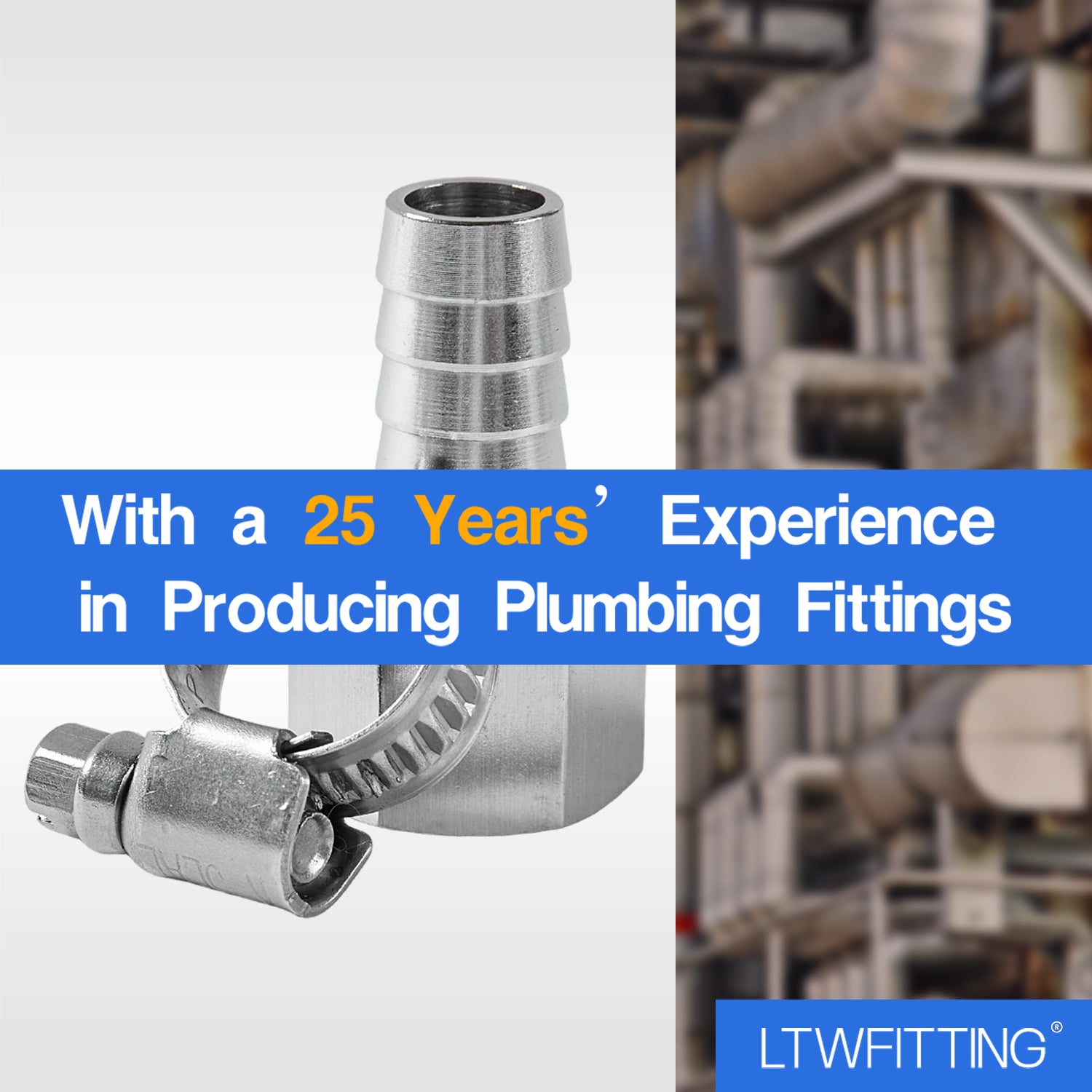LTWFITTING 2 Sets Instant Hose Repair Kit 1/2'BSP x 12mm ID SS316 Coupler with 10-16mm SS316 Clamp