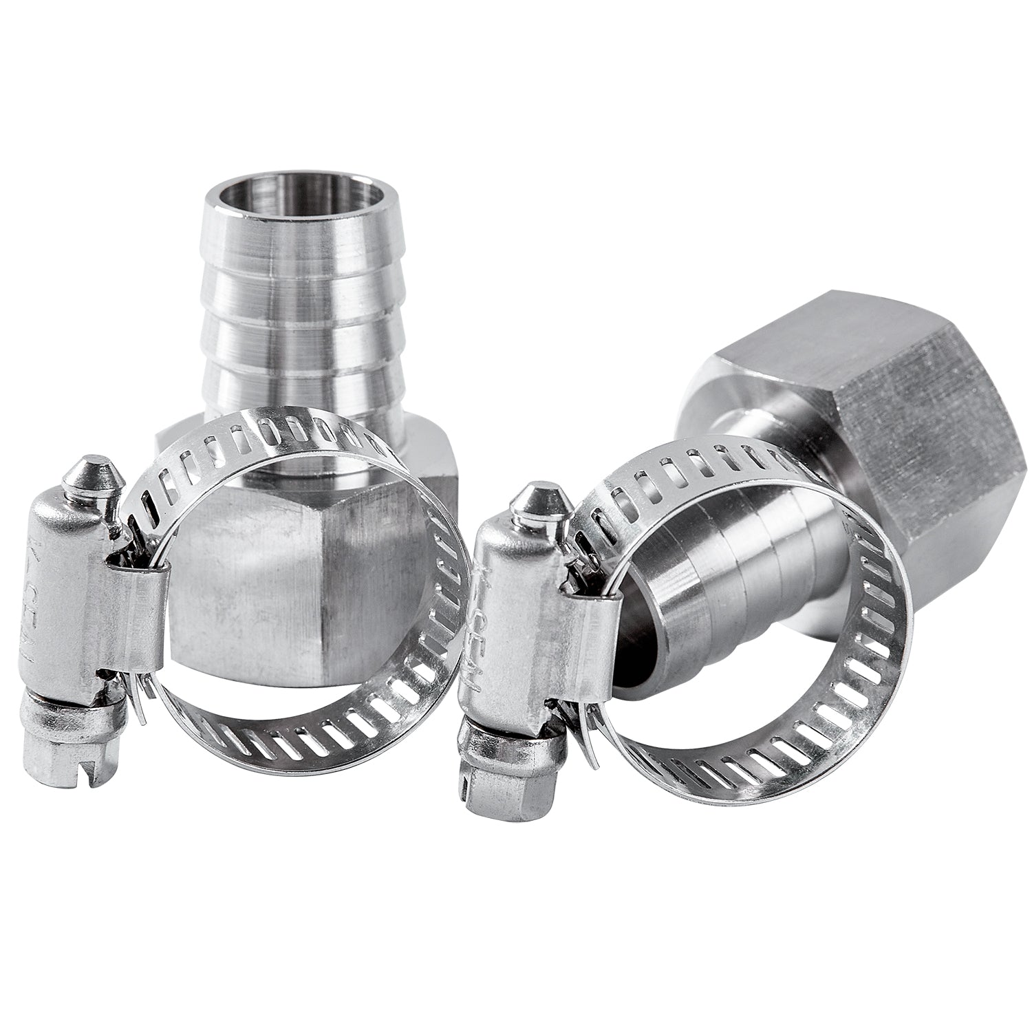 LTWFITTING 2 Sets Instant Hose Repair Kit 3/4'BSP x 19mm ID SS316 Coupler with 14-27mm SS316 Clamp