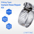 LTWFITTING 2 Sets Instant Hose Repair Kit 3/4'BSP x 19mm ID SS316 Coupler with 14-27mm SS316 Clamp