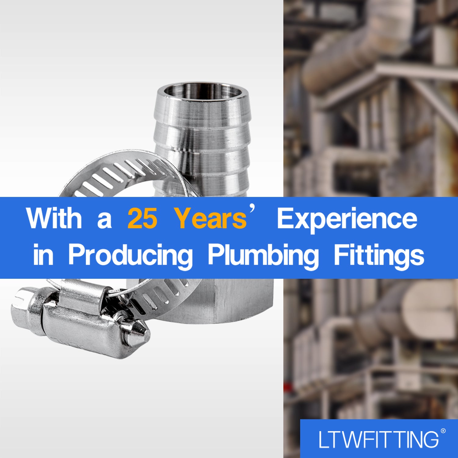 LTWFITTING 2 Sets Instant Hose Repair Kit 3/4'BSP x 19mm ID SS316 Coupler with 14-27mm SS316 Clamp