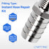LTWFITTING 2 Sets Instant Hose Repair Kit 1/4 inch BSPT x 16mm ID SS316 Coupler with 14-27mm SS316 Clamp
