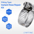 LTWFITTING 2 Sets Instant Hose Repair Kit 1/4 inch BSPT x 16mm ID SS316 Coupler with 14-27mm SS316 Clamp