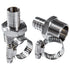 LTWFITTING 2 Sets Instant Hose Repair Kit 1 inch BSPT x 19mm ID SS316 Coupler with 14-27mm SS316 Clamp