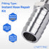 LTWFITTING 2 Sets Instant Hose Repair Kit 3/8 inch BSPT x 19mm ID SS316 Coupler with 14-27mm SS316 Clamp