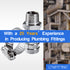 LTWFITTING 2 Sets Instant Hose Repair Kit 3/8 inch BSPT x 19mm ID SS316 Coupler with 14-27mm SS316 Clamp