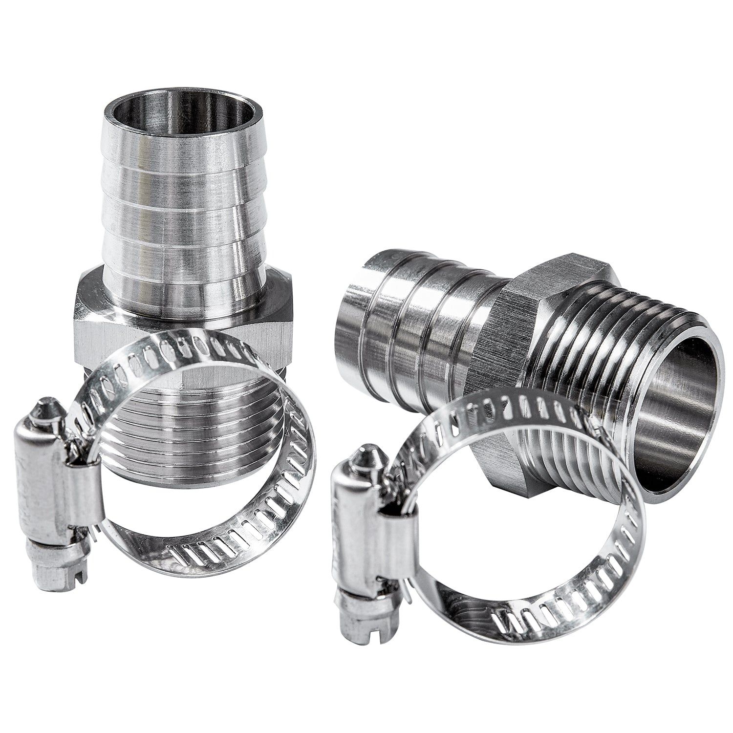 LTWFITTING 2 Sets Instant Hose Repair Kit 1 inch BSPT x 25mm ID SS316 Coupler with 17-32mm SS316 Clamp