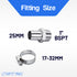 LTWFITTING 2 Sets Instant Hose Repair Kit 1 inch BSPT x 25mm ID SS316 Coupler with 17-32mm SS316 Clamp