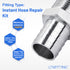 LTWFITTING 2 Sets Instant Hose Repair Kit 1 inch BSPT x 25mm ID SS316 Coupler with 17-32mm SS316 Clamp