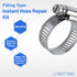 LTWFITTING 2 Sets Instant Hose Repair Kit 1 inch BSPT x 25mm ID SS316 Coupler with 17-32mm SS316 Clamp