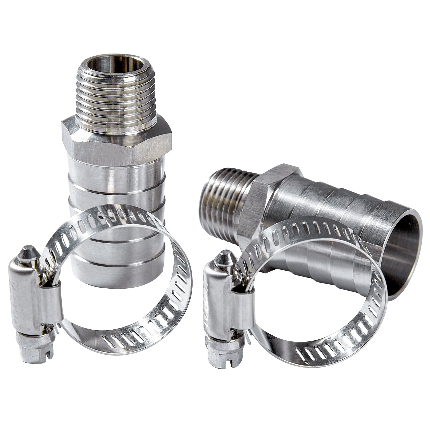 LTWFITTING 2 Sets Instant Hose Repair Kit 1/2 inch BSPT x 25mm ID SS316 Coupler with 17-32mm SS316 Clamp