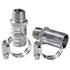 LTWFITTING 2 Sets Instant Hose Repair Kit 1/2 inch BSPT x 25mm ID SS316 Coupler with 17-32mm SS316 Clamp