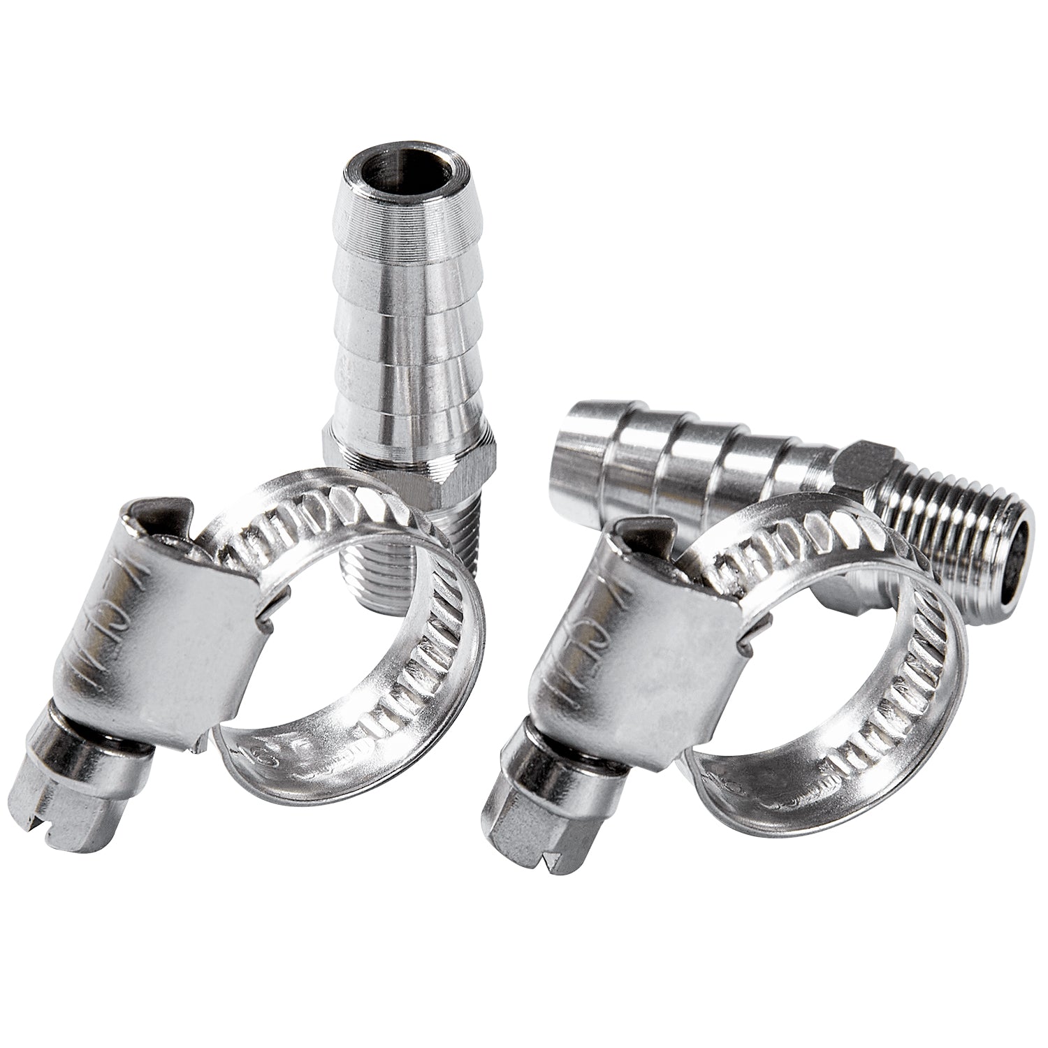 LTWFITTING 2 Sets Instant Hose Repair Kit 1/8 inch BSPT x 10mm ID SS316 Coupler with 10-16mm SS316 Clamp