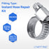 LTWFITTING 2 Sets Instant Hose Repair Kit 1/8 inch BSPT x 10mm ID SS316 Coupler with 10-16mm SS316 Clamp